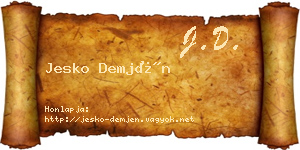 Jesko Demjén névjegykártya